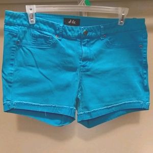 Dots Turquoise Denim Shorts